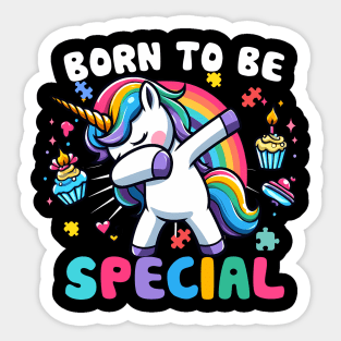 Unicorn Born To Be Special Autism Awareness Sticker